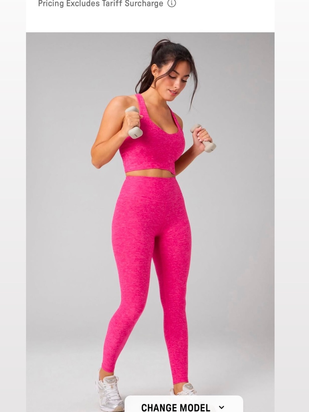 Fabletics Hot Pink High-Waist Seamless Leggings and sports bra set